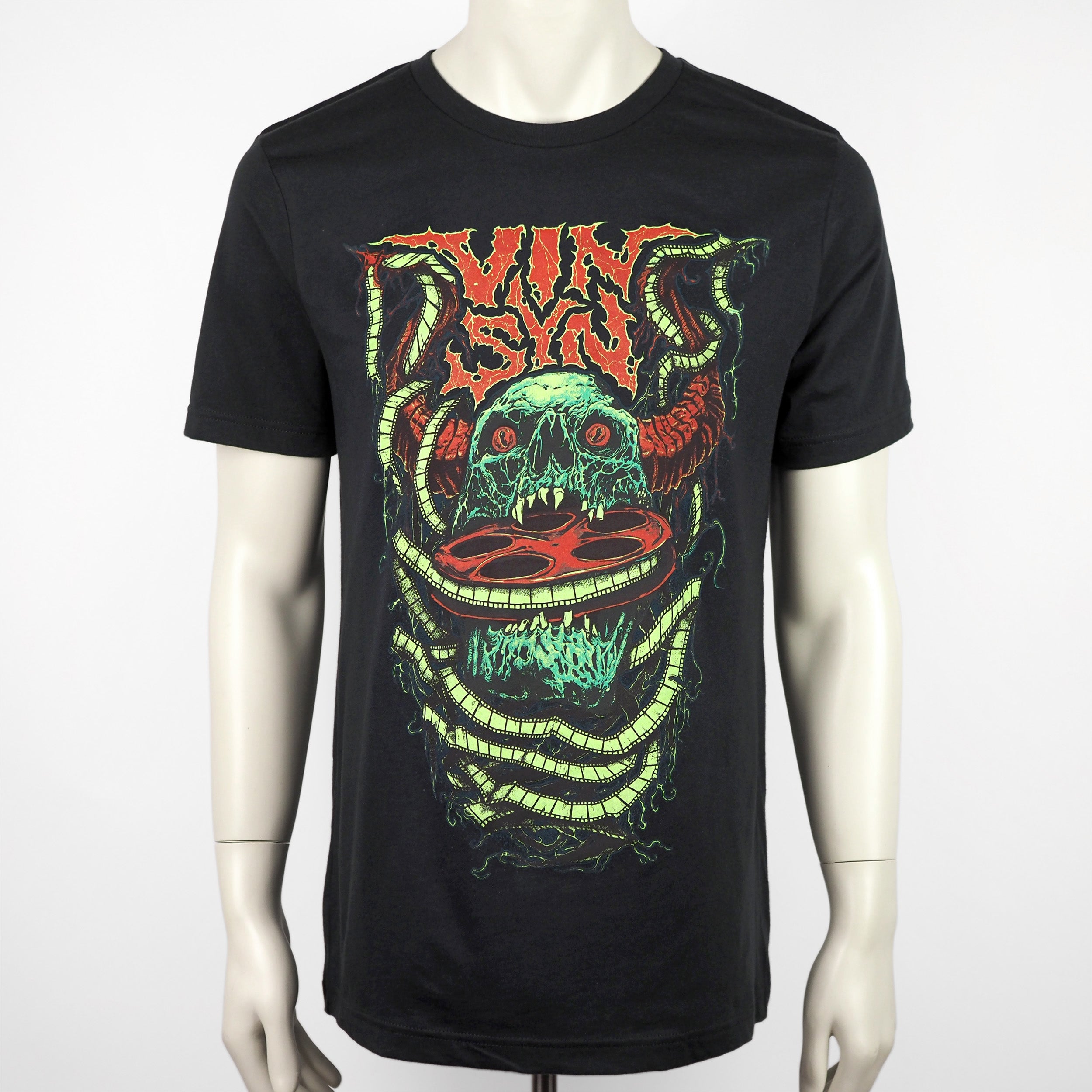 VinSyn Reel Skull - Glow-in-the-Dark Shirt – Vinegar Syndrome