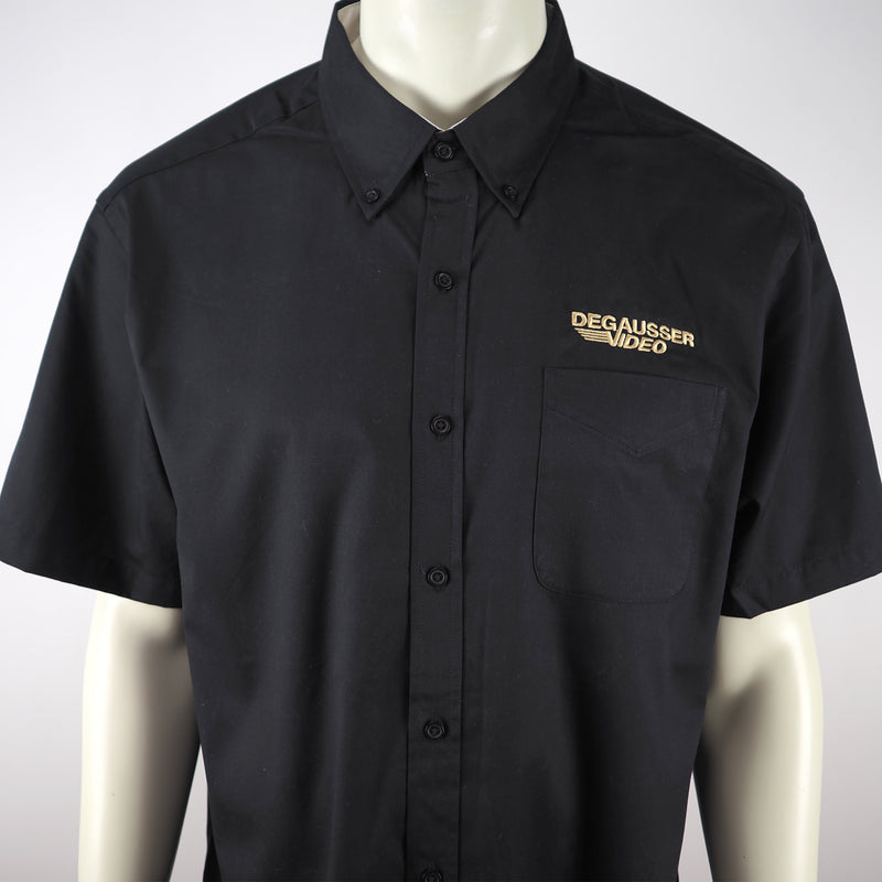 Degausser Video Embroidered Logo - Button Down Shirt - Black