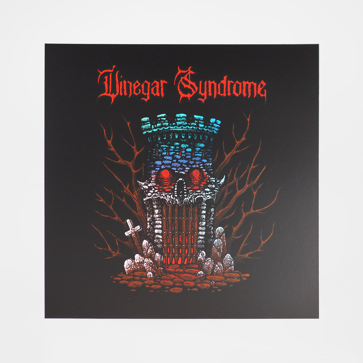 Vinegar Syndrome Castle Gate - LP Size Rainbow Holographic Foil Screen Print
