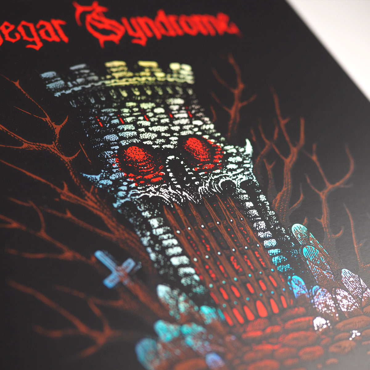 Vinegar Syndrome Castle Gate - LP Size Rainbow Holographic Foil Screen Print