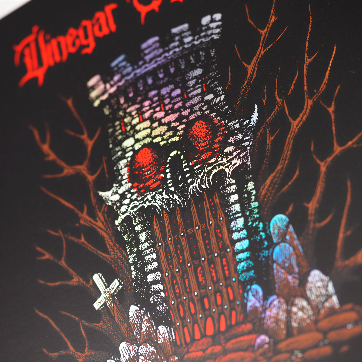 Vinegar Syndrome Castle Gate - LP Size Rainbow Holographic Foil Screen Print