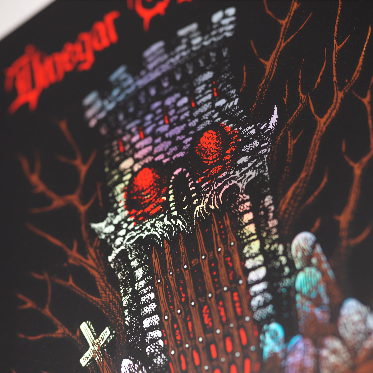 Vinegar Syndrome Castle Gate - LP Size Rainbow Holographic Foil Screen Print