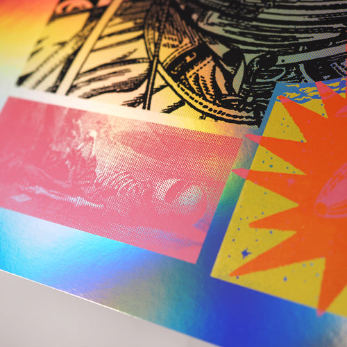 Cinématographe Pulp Fiction - Limited Edition Rainbow Holographic Foil Screen Print