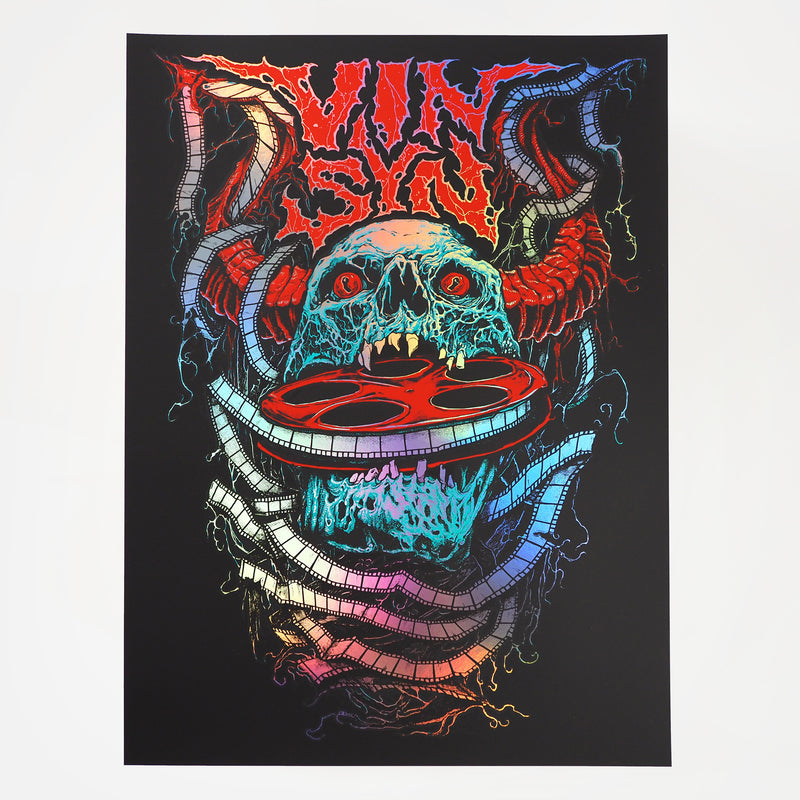 VinSyn Reel Skull - Rainbow Holographic Screen Print