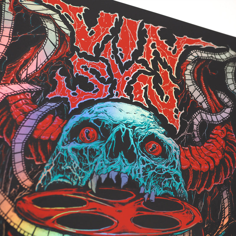 VinSyn Reel Skull - Rainbow Holographic Screen Print