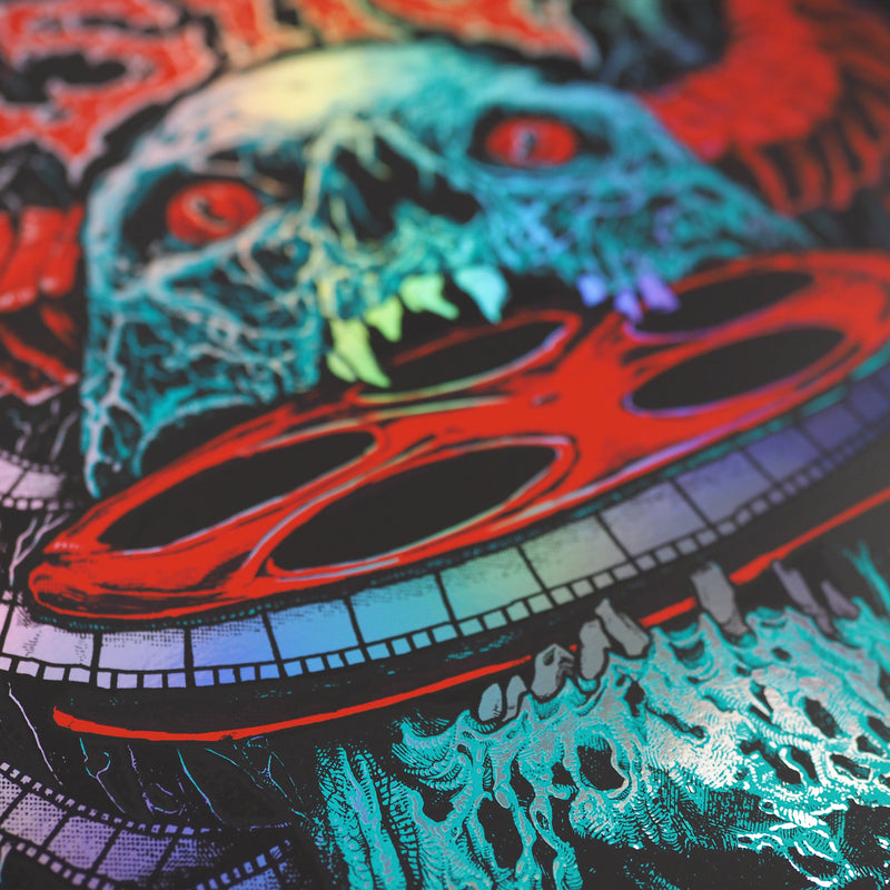 VinSyn Reel Skull - Rainbow Holographic Screen Print