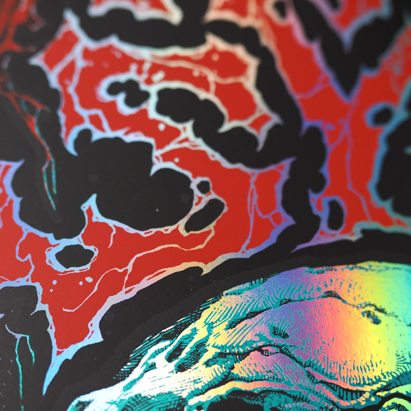 VinSyn Reel Skull - Rainbow Holographic Screen Print