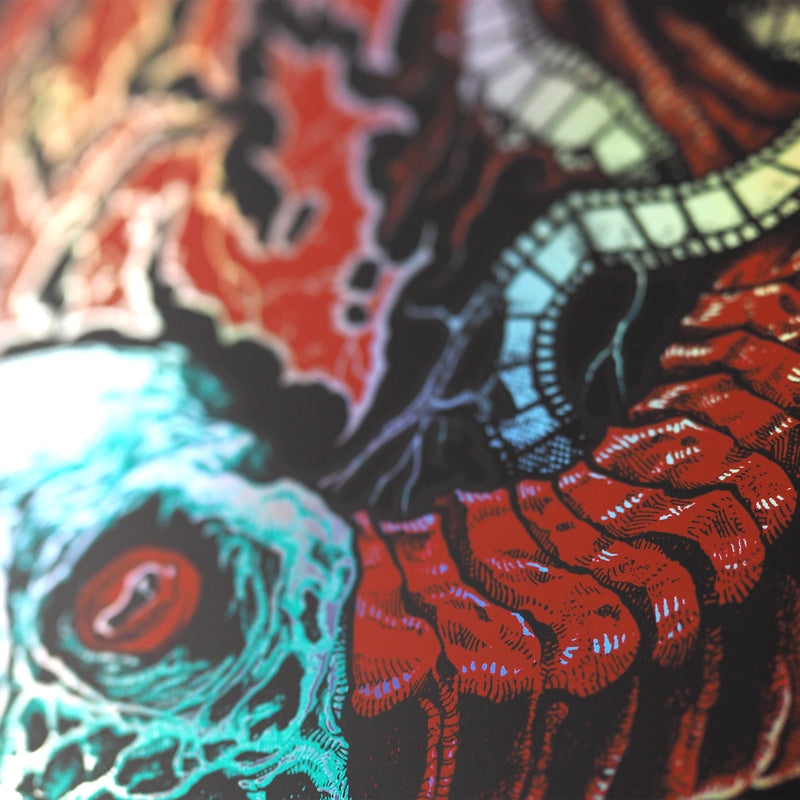VinSyn Reel Skull - Rainbow Holographic Screen Print