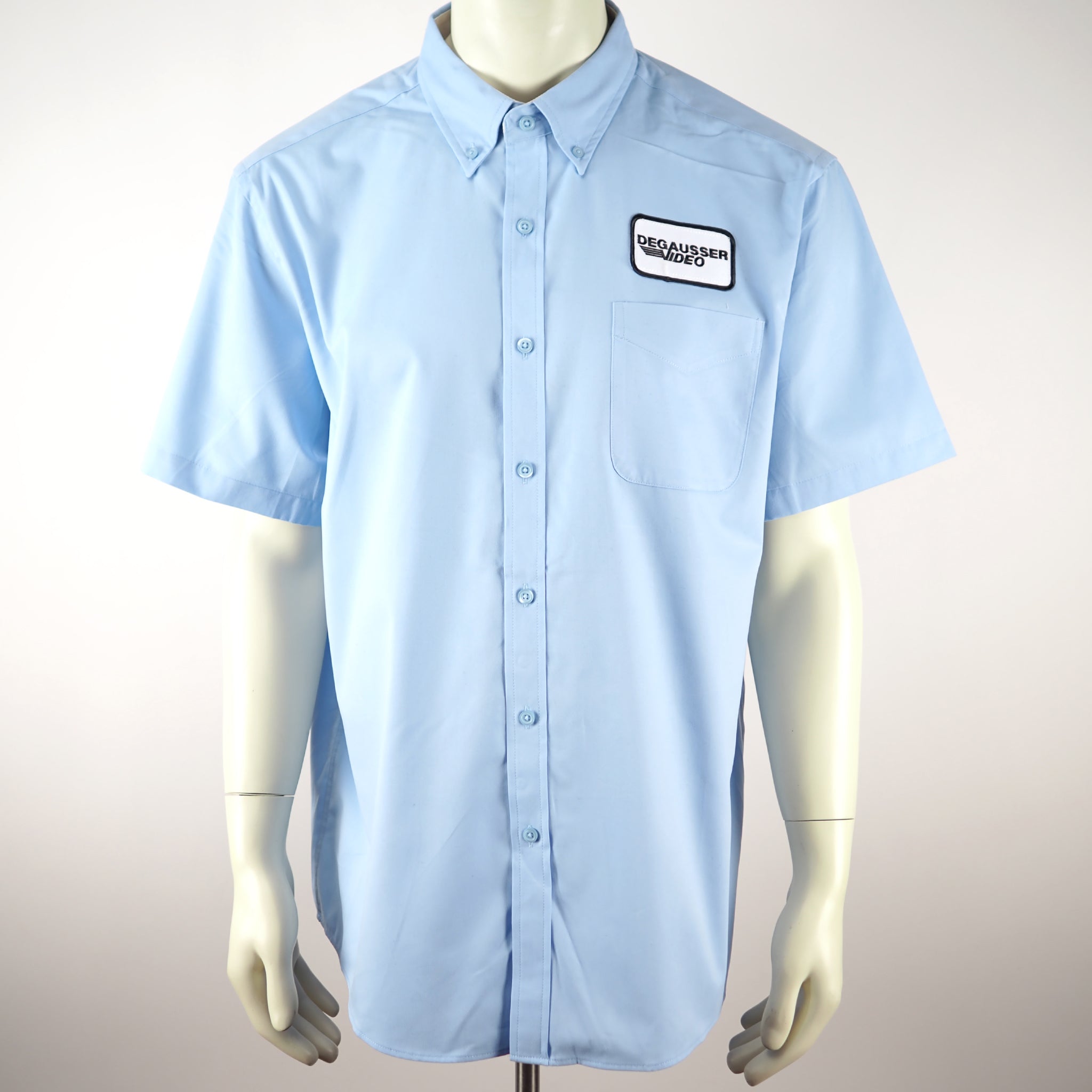 Degausser Video Logo Patch - Button Down Shirt - Blue – Vinegar Syndrome