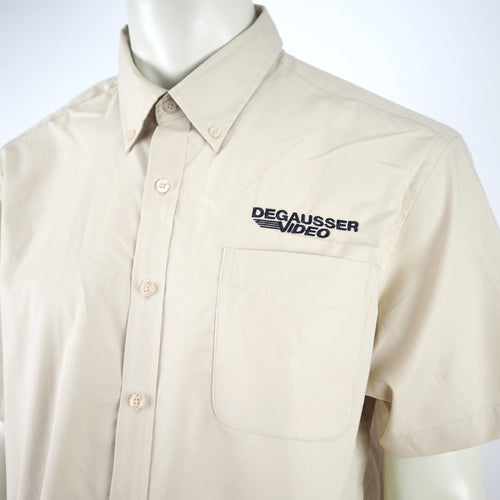 Degausser Video Embroidered Logo - Button Down Shirt - Khaki