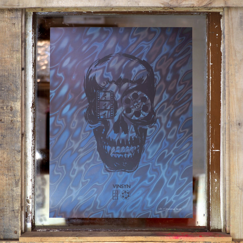 Cranialvision - VS 10 Year Anniversary Edition Holographic Black Lava Ghost Skull - Screen Print