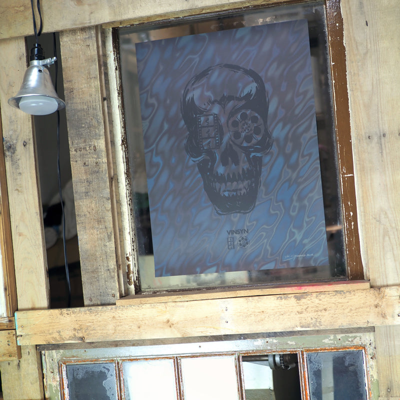 Cranialvision - VS 10 Year Anniversary Edition Holographic Black Lava Ghost Skull - Screen Print